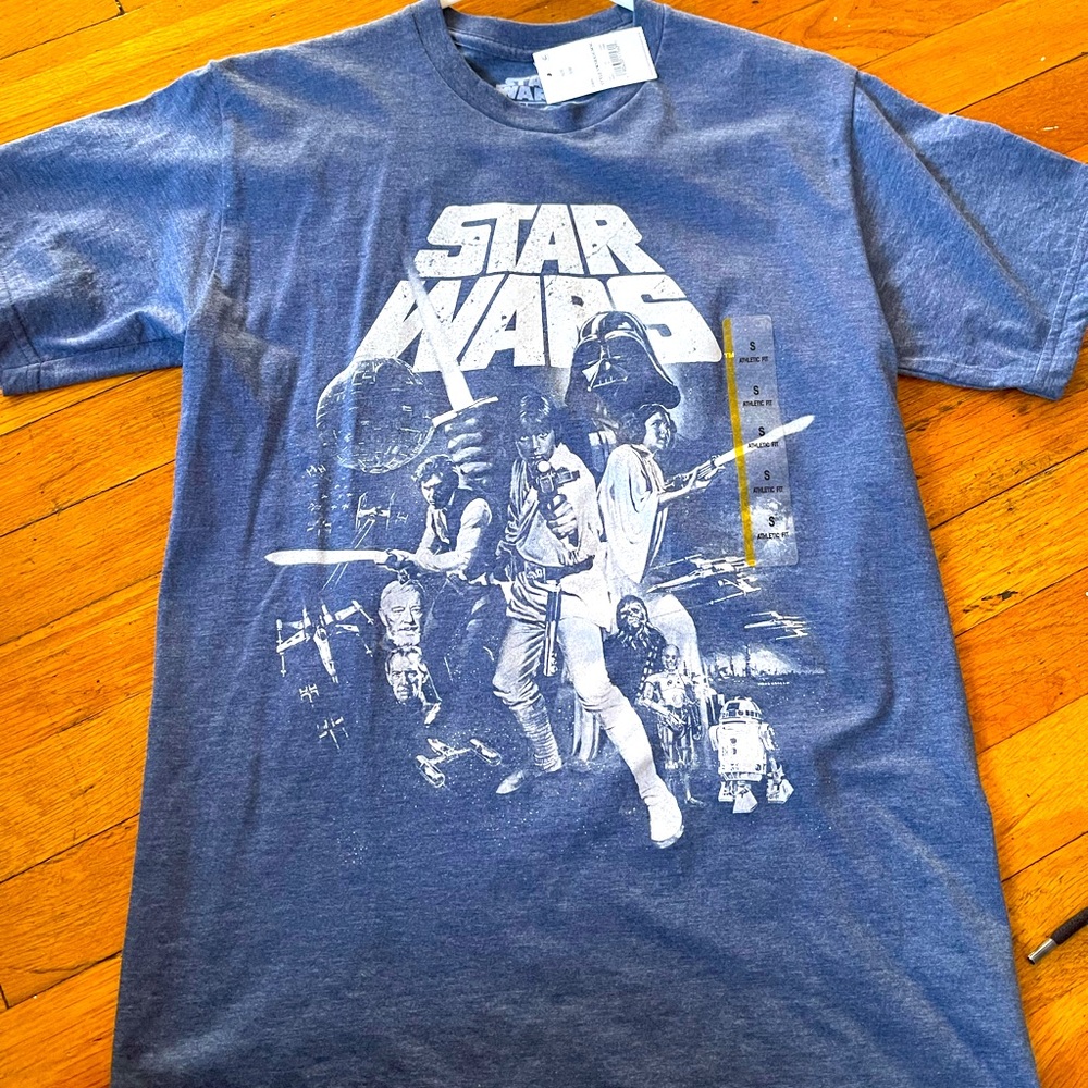 Star Wars A New Hope T-Shirt Men's Size SMALL Short Sleeve Graphic Blue New